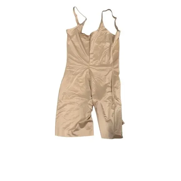 Spanx Thinstincts 2.0 Open-Bust Mid-Thigh Shapewear Bodysuit Nude Size S NWOT